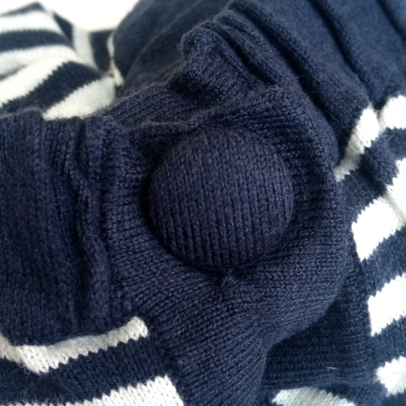 Merona Navy Blue White Stripe Rayon Blend 3/4 Sleeve Button Up Cardigan XS - Picture 11 of 16